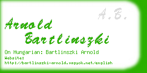 arnold bartlinszki business card